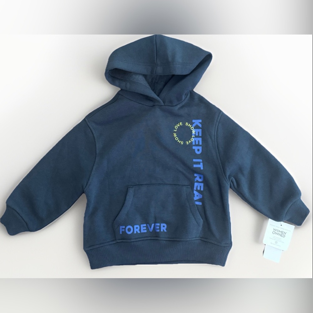 NWT Grayson Mini Keep it Real Forever dark blue Hoodie Size 2T